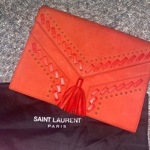 YSL suede clutch